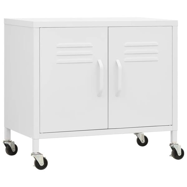 vidaXL Oppbevaringsskap hvit 60x35x56 cm stål