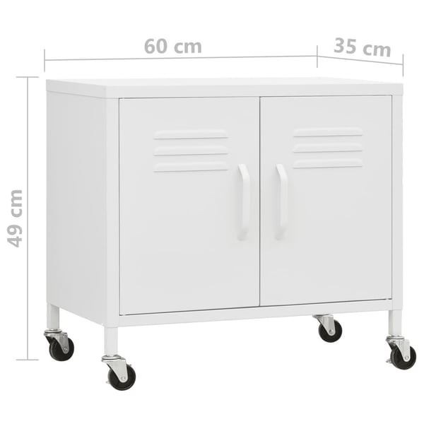 vidaXL Oppbevaringsskap hvit 60x35x56 cm stål
