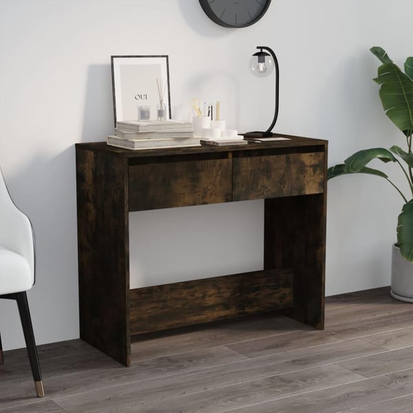 vidaXL Konsollbord røkt eik 89x41x76,5 cm stål