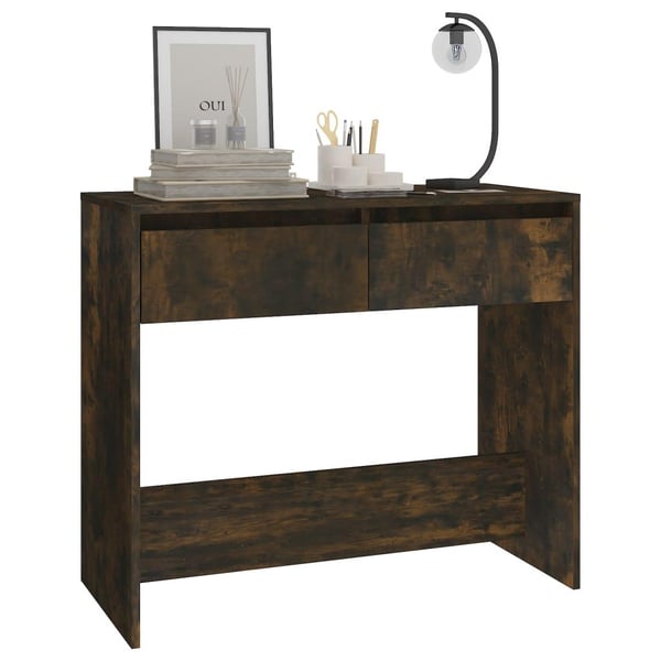 vidaXL Konsollbord røkt eik 89x41x76,5 cm stål