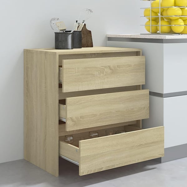 vidaXL Skjenk sonoma eik 70x41x75 cm sponplate