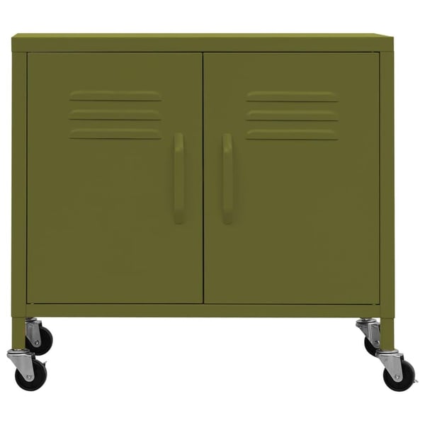 vidaXL Oppbevaringsskap olivengrønn 60x35x49 cm stål