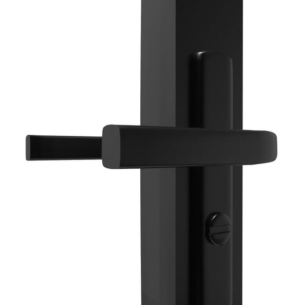 vidaXL Innerdør ESG-glass og aluminium 83x201,5 cm svart