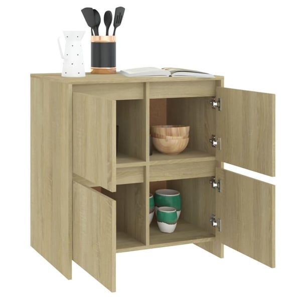 vidaXL Skjenker 2 stk sonoma eik 70x41x75 cm sponplate