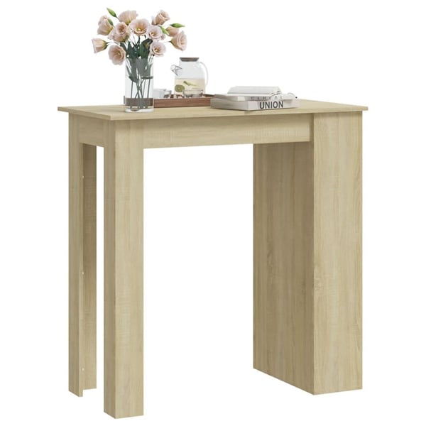 vidaXL Barbord med oppbevaringsstativ sonoma eik 102x50x103,5 cm sponplate