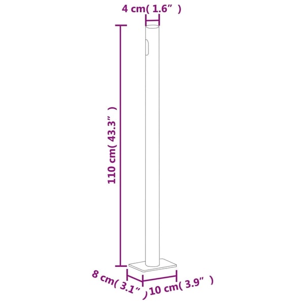 vidaXL Uttrekkbar sidemarkise 180x1000 cm rød