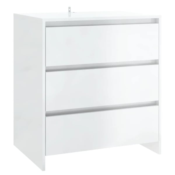 vidaXL Skänk vit högglans 70x41x75 cm spånskiva