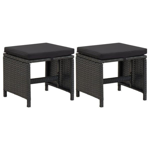 vidaXL haveskamler med hynder 2 stk. polyrattan sort