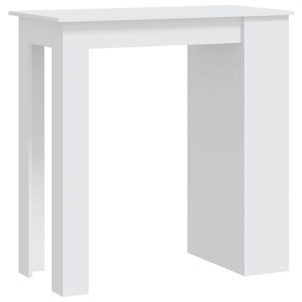 vidaXL Barbord med oppbevaringsstativ hvit 102x50x103,5 cm sponplate