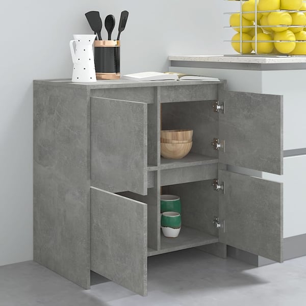 vidaXL Senkit 2 kpl betoninharmaa 70x41x75 cm lastulevy