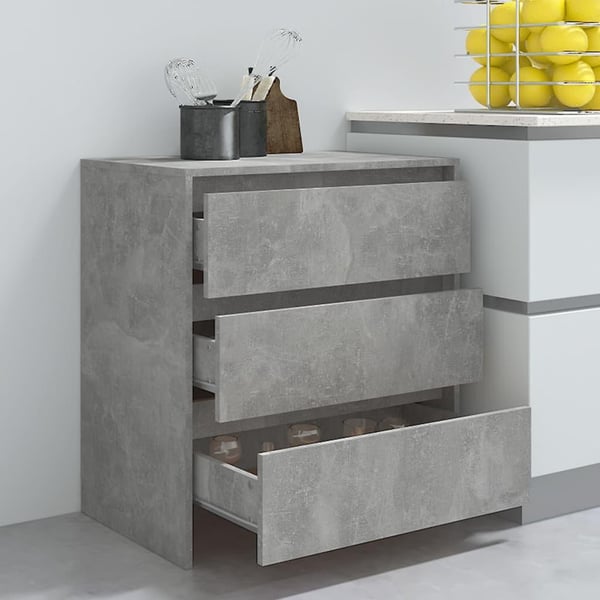 vidaXL skænk 70x41x75 cm spånplade betongrå