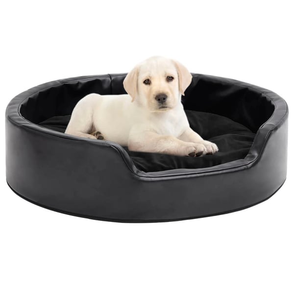 vidaXL hundekurv 69x59x19 cm plys og kunstlæder sort