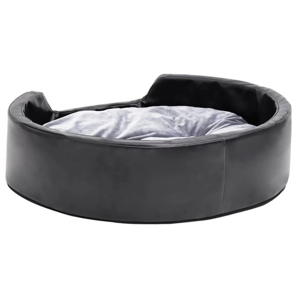 vidaXL hundekurv 69x59x19 cm plys og kunstlæder sort og grå