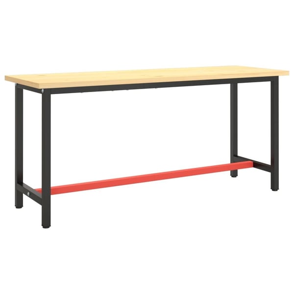 vidaXL Työpenkin runko mattamusta ja -punainen 170x50x79 cm metalli