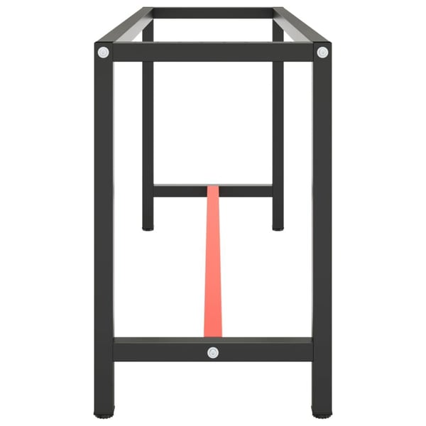 vidaXL Työpenkin runko mattamusta ja -punainen 170x50x79 cm metalli