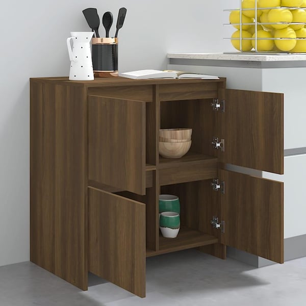 vidaXL Skjenker 2 stk brun eik 70x41x75 cm sponplate