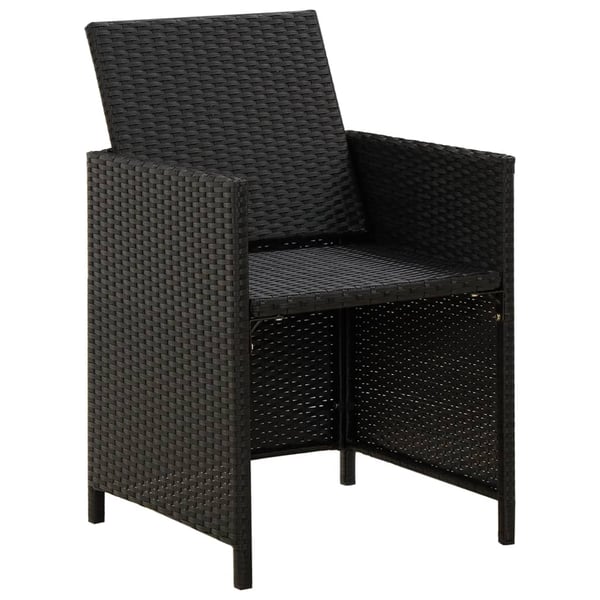 vidaXL havestole med hynder 2 stk. polyrattan sort