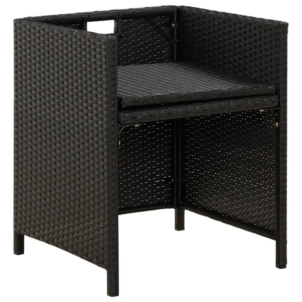 vidaXL havestole med hynder 2 stk. polyrattan sort