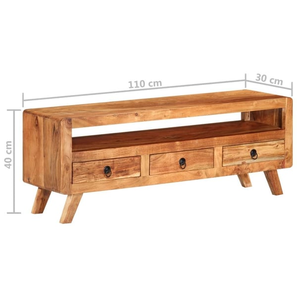 vidaXL TV-benk 110x30x40 cm heltre akasie