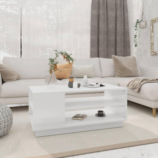 vidaXL Salongbord hvit 102x55x43 cm sponplate