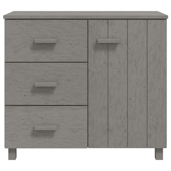 vidaXL Skjenk HAMAR lysegrå 90x40x80 cm heltre furu