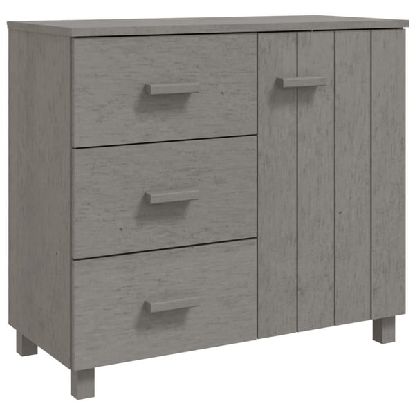 vidaXL Skjenk HAMAR lysegrå 90x40x80 cm heltre furu