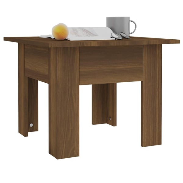 vidaXL Sohvapöytä ruskea tammi 55x55x42 cm lastulevy