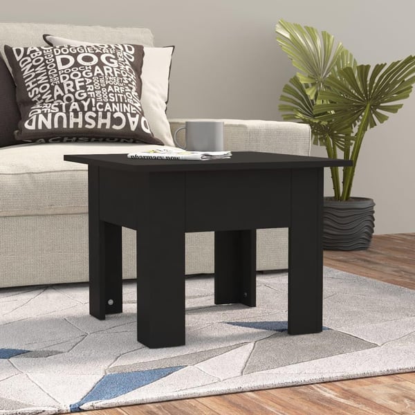 vidaXL Salongbord svart 55x55x42 cm sponplate