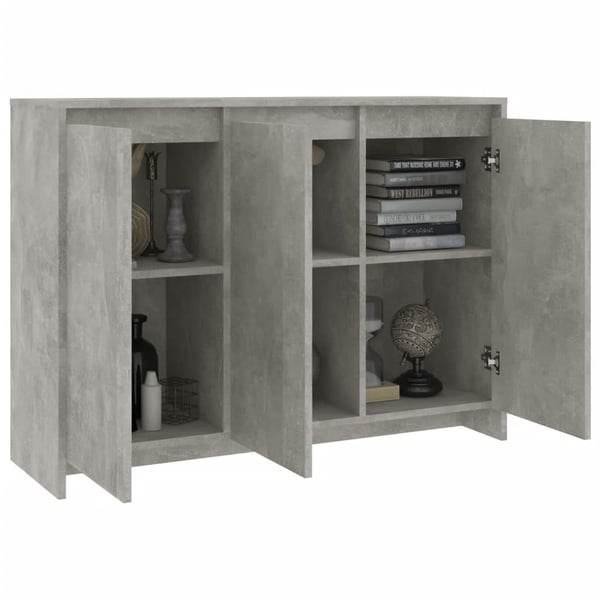 vidaXL Skjenk betonggrå 102x33x75 cm konstruert tre