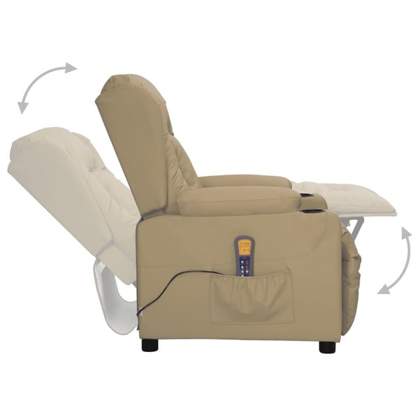 vidaXL Massagefåtölj cappuccino konstläder
