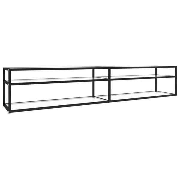 vidaXL TV-benk gjennomsiktig 220x40x40,5 cm herdet glass