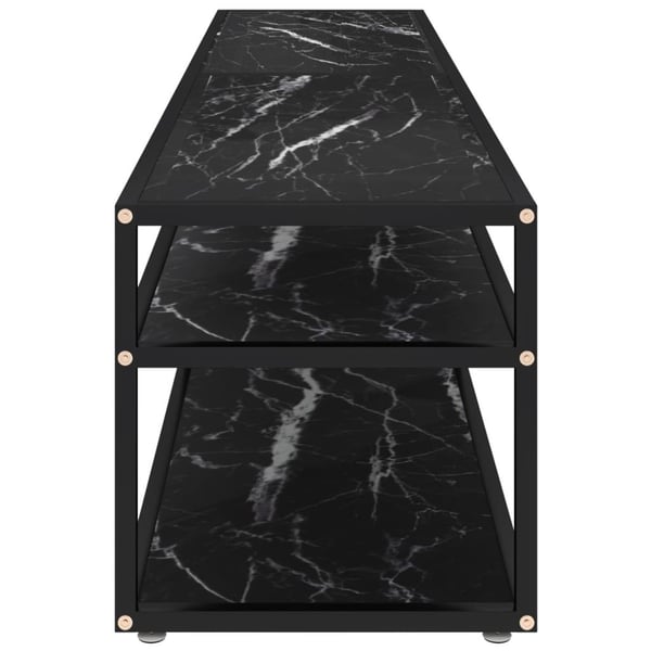 vidaXL TV-benk svart marmor 180x40x40,5 cm herdet glass