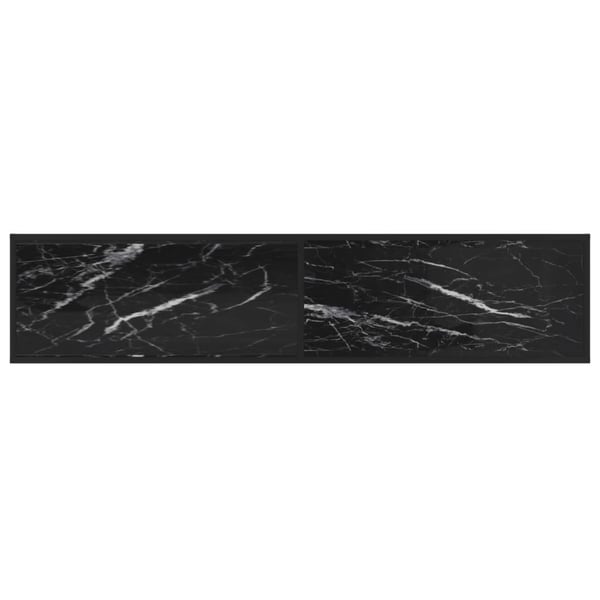vidaXL TV-benk svart marmor 180x40x40,5 cm herdet glass