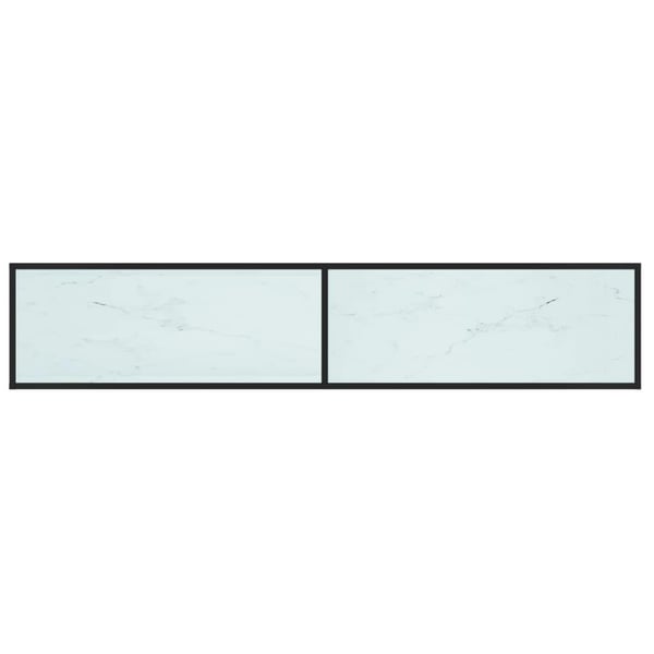 vidaXL TV-benk hvit marmor 200x40x40,5 cm herdet glass