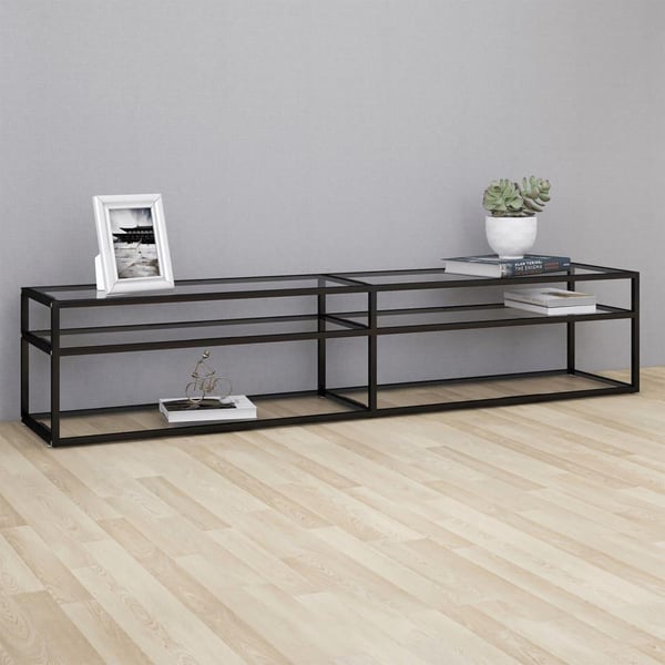 vidaXL TV-benk gjennomsiktig 200x40x40,5 cm herdet glass