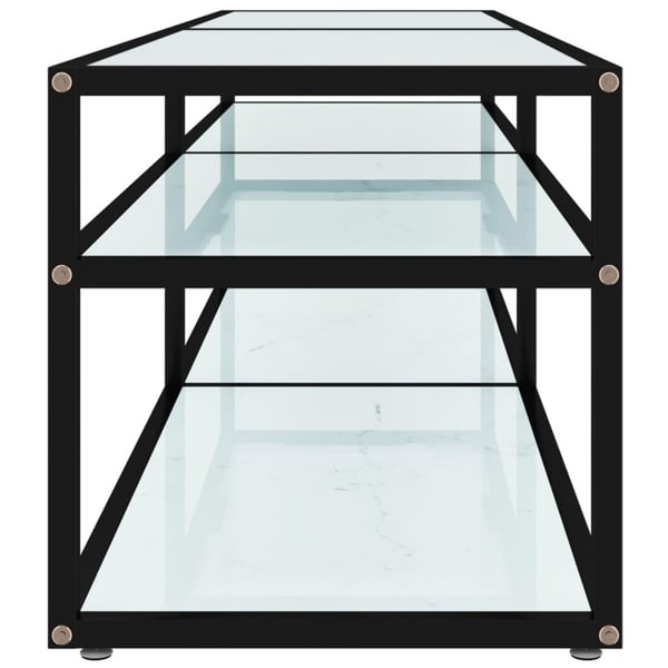 vidaXL TV-benk hvit marmor 160x40x40,5 cm herdet glass
