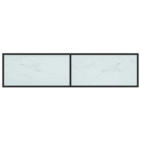 vidaXL TV-benk hvit marmor 160x40x40,5 cm herdet glass