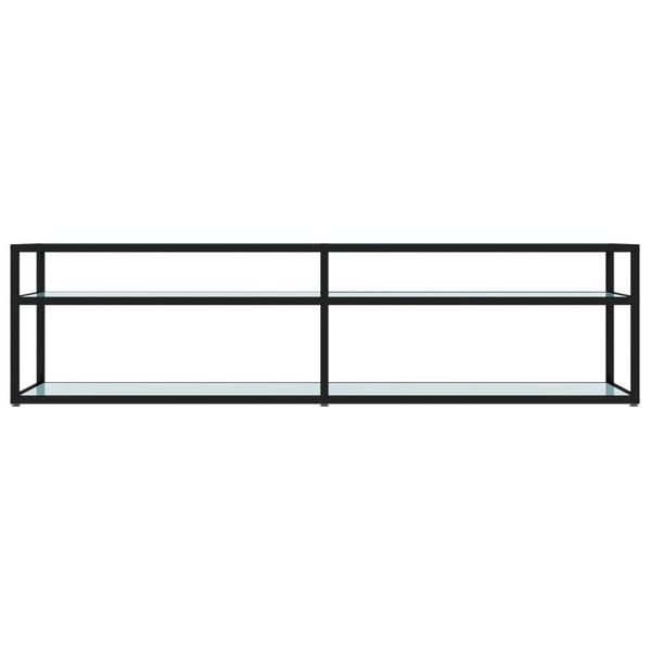vidaXL TV-benk hvit marmor 160x40x40,5 cm herdet glass