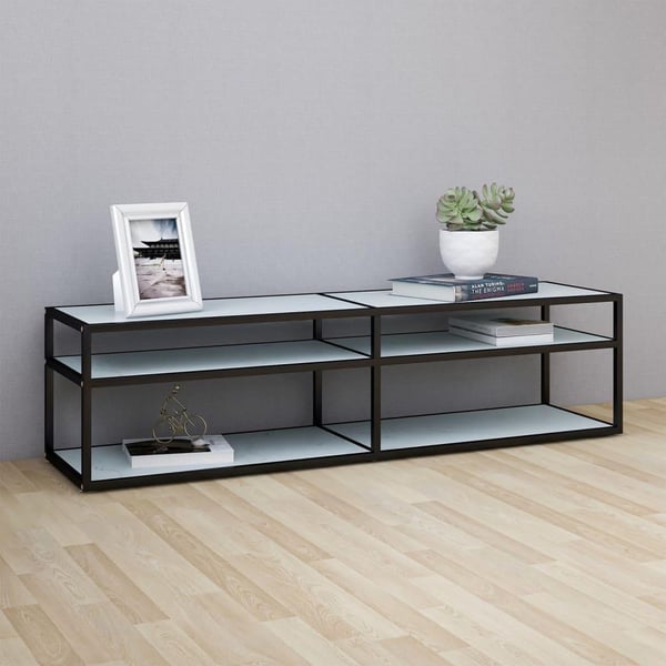 vidaXL TV-benk hvit marmor 160x40x40,5 cm herdet glass