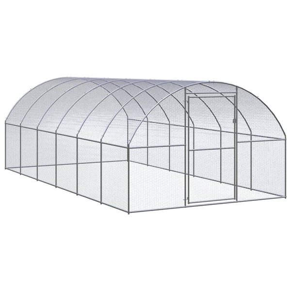 vidaXL hønsehus 3x6x2 m galvaniseret stål