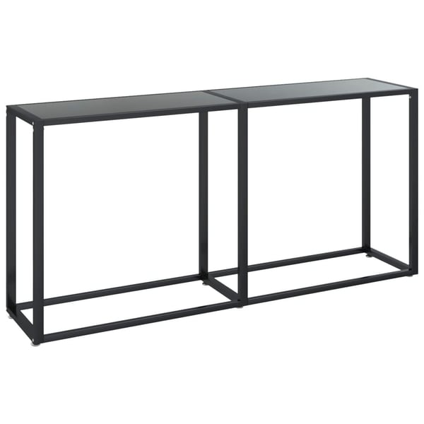 vidaXL konsolbord 160x35x75,5 cm hærdet glas sort
