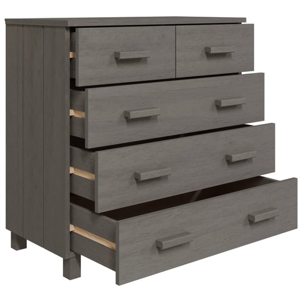 vidaXL Skjenk HAMAR lysegrå 79x40x80 cm heltre furu