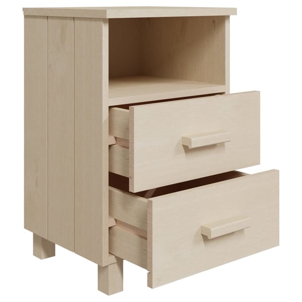 vidaXL Nattbord HAMAR 2 stk honningbrun 40x35x62 cm heltre