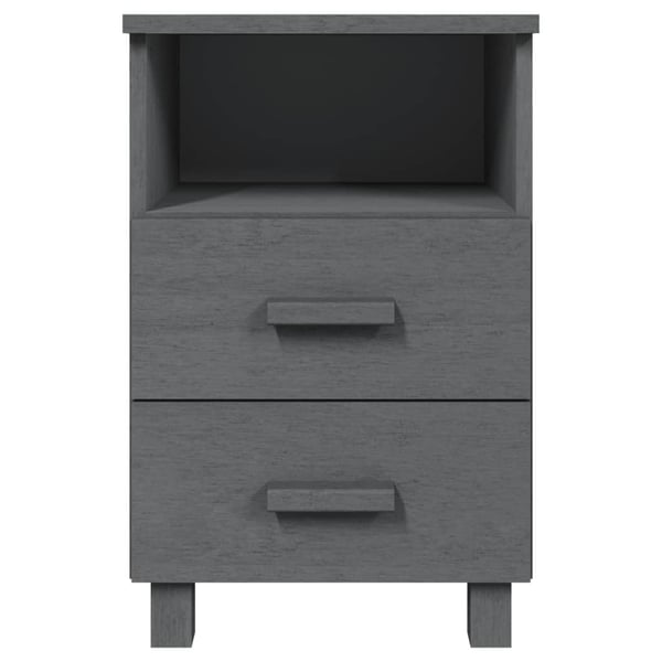 vidaXL Nattbord HAMAR mørkegrå 40x35x62 cm heltre furu