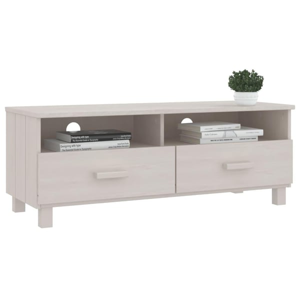 vidaXL TV-benk HAMAR hvit 106x40x40 cm heltre furu