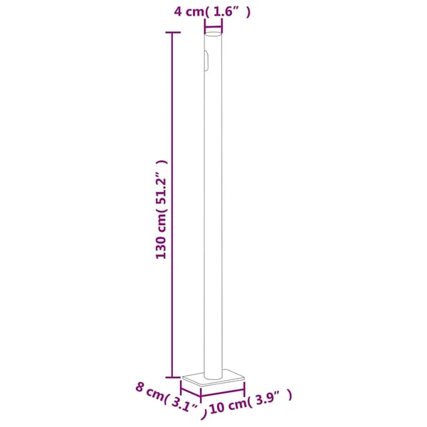 vidaXL Uttrekkbar sidemarkise 220x1000 cm kremhvit