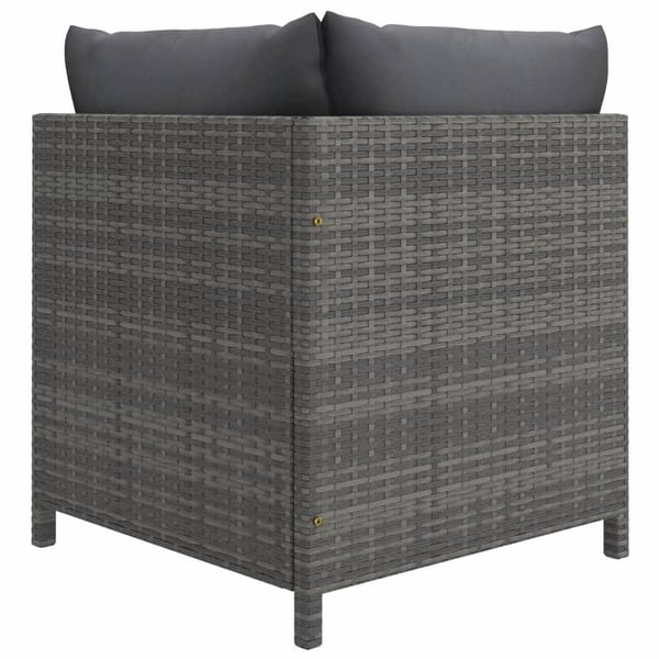 vidaXL loungesæt til haven 6 dele med hynder polyrattan grå
