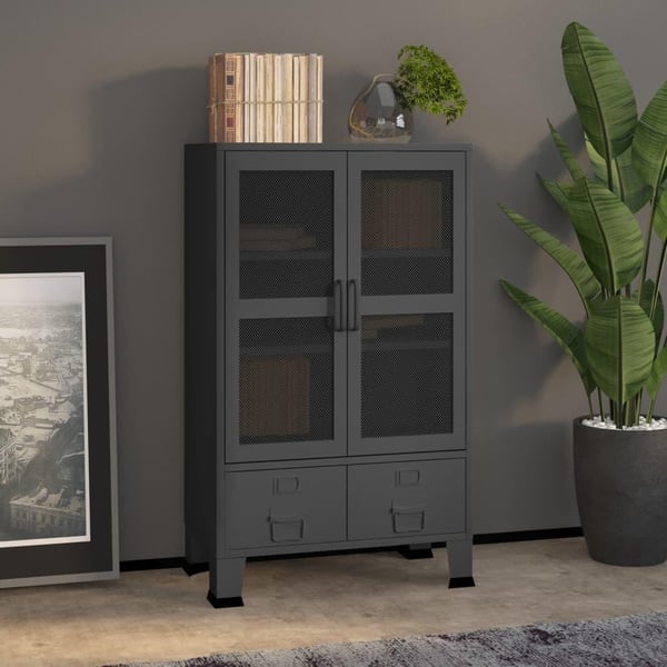 vidaXL Industriell oppbevaringskiste antrasitt 70x40x115 cm metall