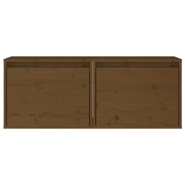 vidaXL vægskabe 2 stk. 45x30x35 cm massivt fyrretræ honningbrun