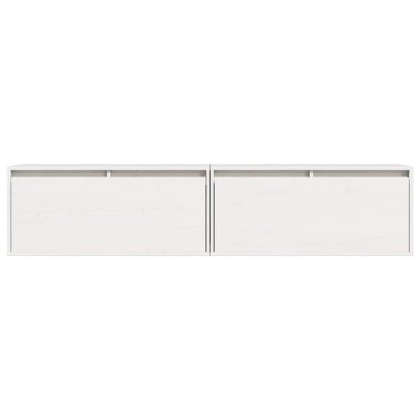 vidaXL Seinäkaapit 2 kpl valkoinen 80x30x35 cm täysi mänty